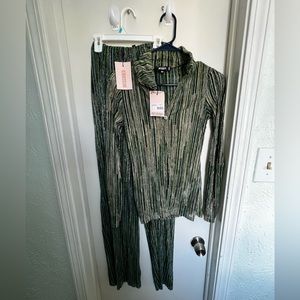 Metallic Pleated CoOrd Set